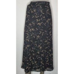 Women's Plus Size Clothing 22 Sag Harbor Black Layered Vine Flowers
